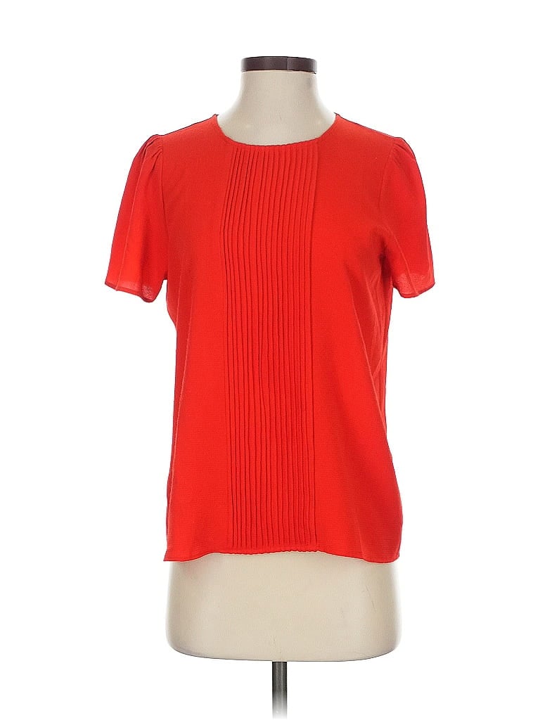 Pre-owned Cece Short Sleeve Top Red Scoop Neck Tops