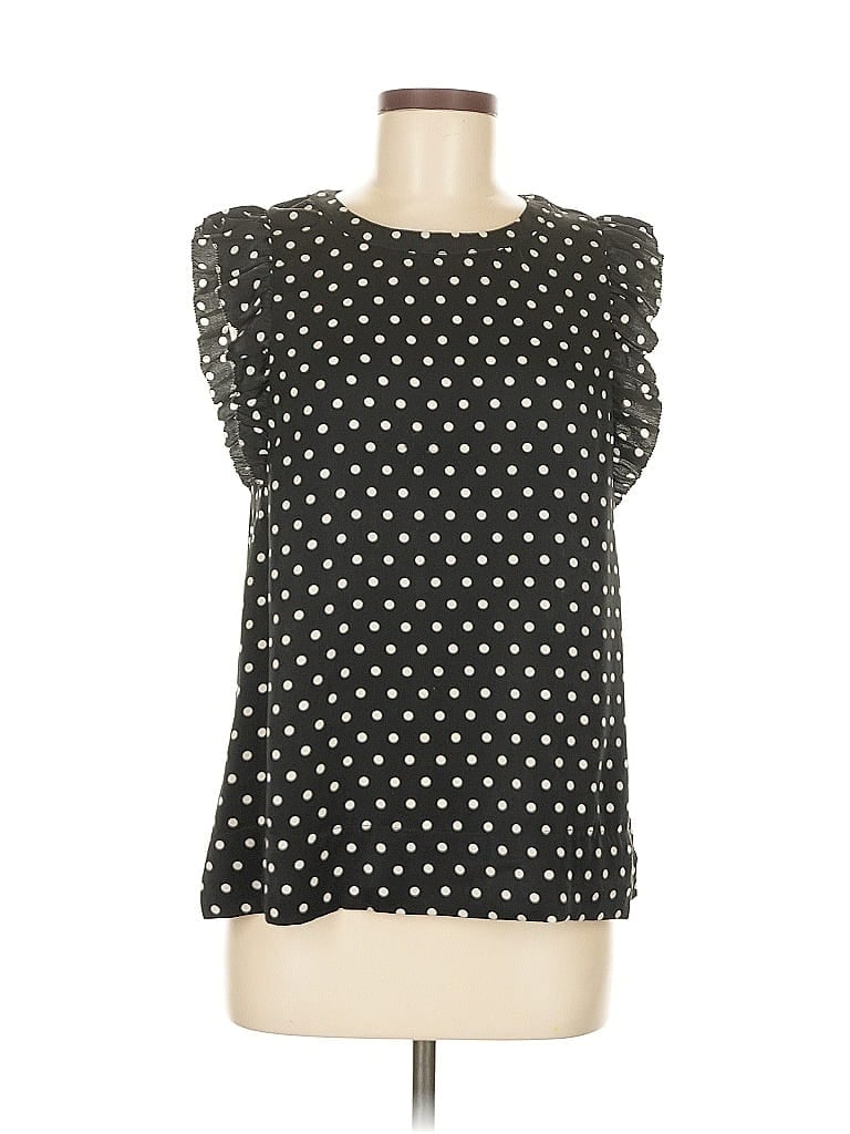 Pre-owned Q & A Sleeveless Blouse In Black