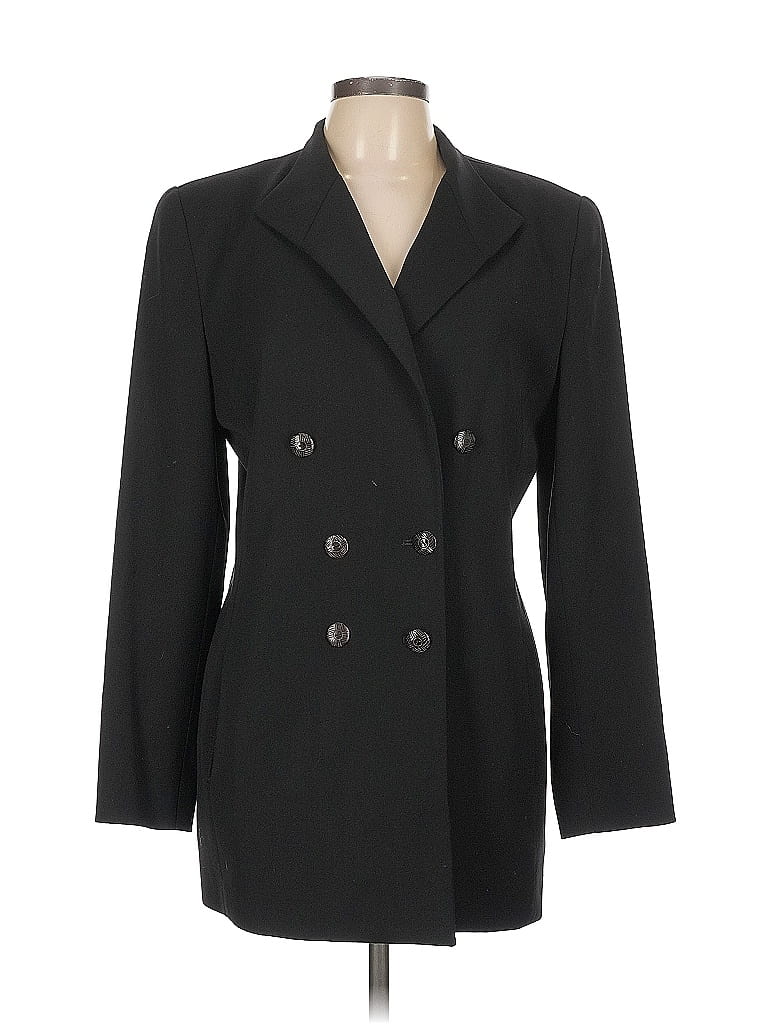 Pre-owned Dana Buchman Wool Coat In Black