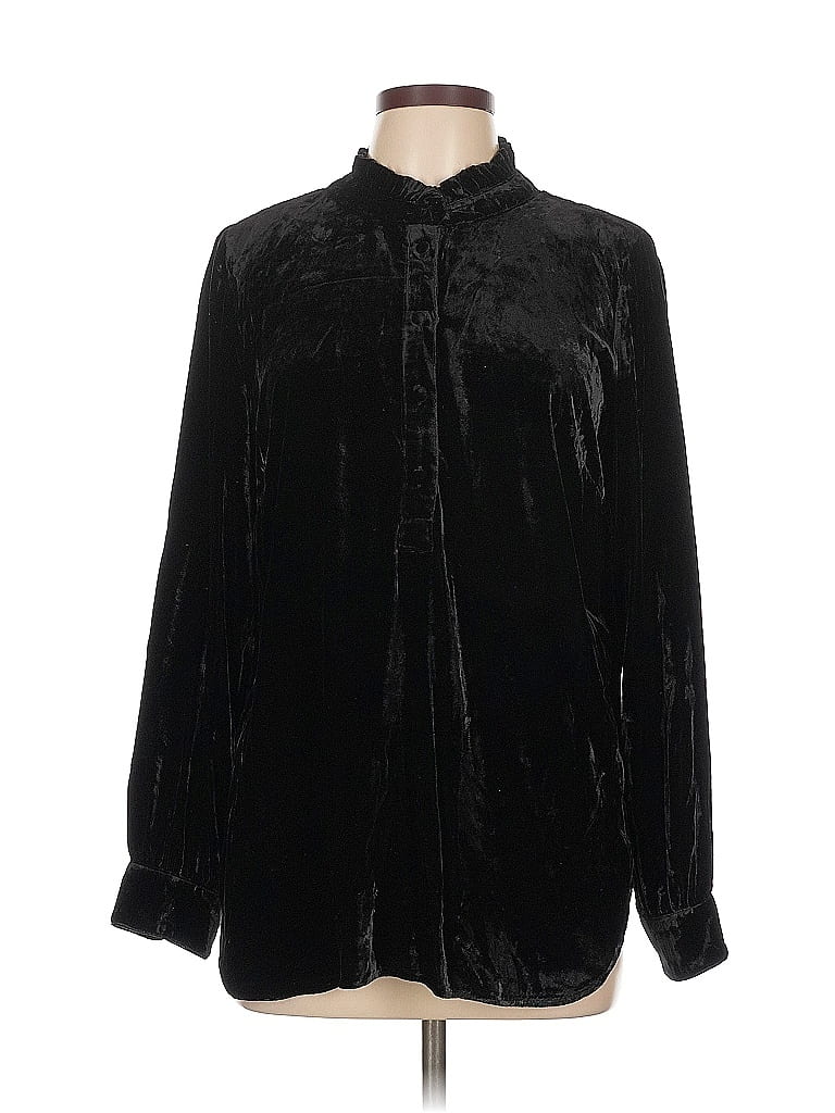 Pre-owned Talbots Long Sleeve Button Down Shirt In Black