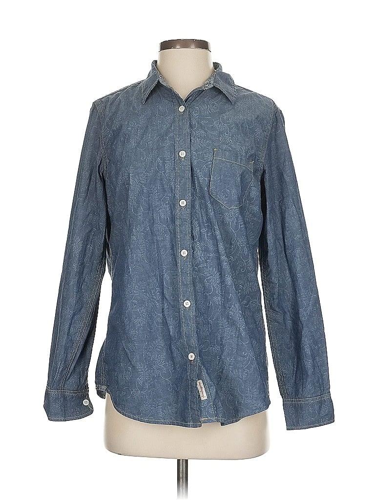Pre-owned Weatherproof Long Sleeve Button Down Shirt In Blue