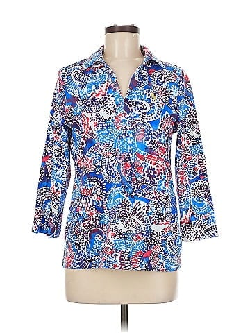 Pappagallo 3/4 Sleeve Button-Down Shirt (view 1)