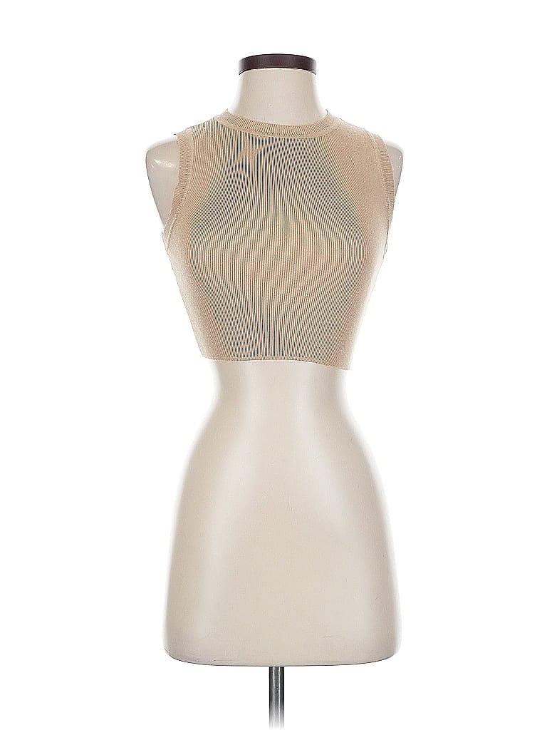 Pre-owned Zara Tank Top Tan Halter Neckline Tops In Brown