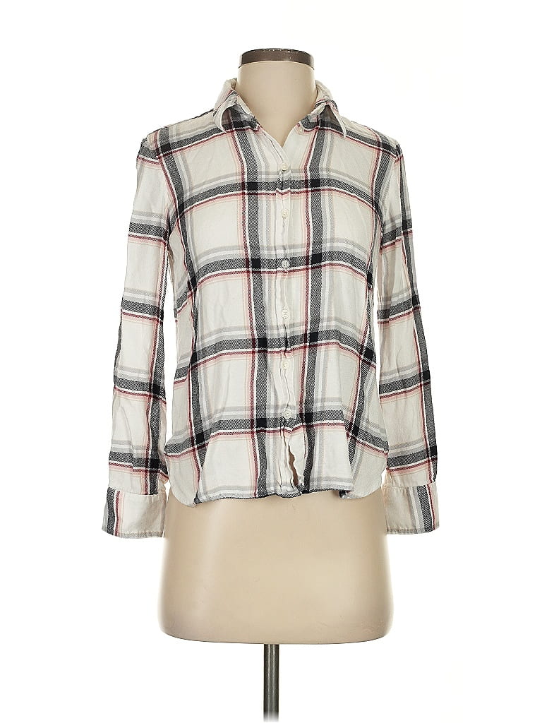 Pre-owned Banana Republic 3/4 Sleeve Button Down Shirt In White