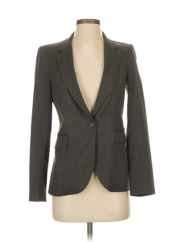 Pre-owned Zara Basic Blazer Jacket In Gray