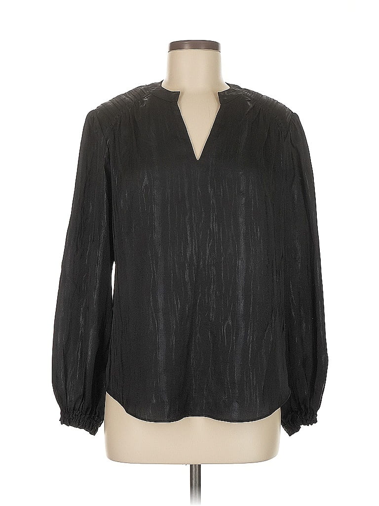 Pre-owned Chico's Long Sleeve Blouse In Black