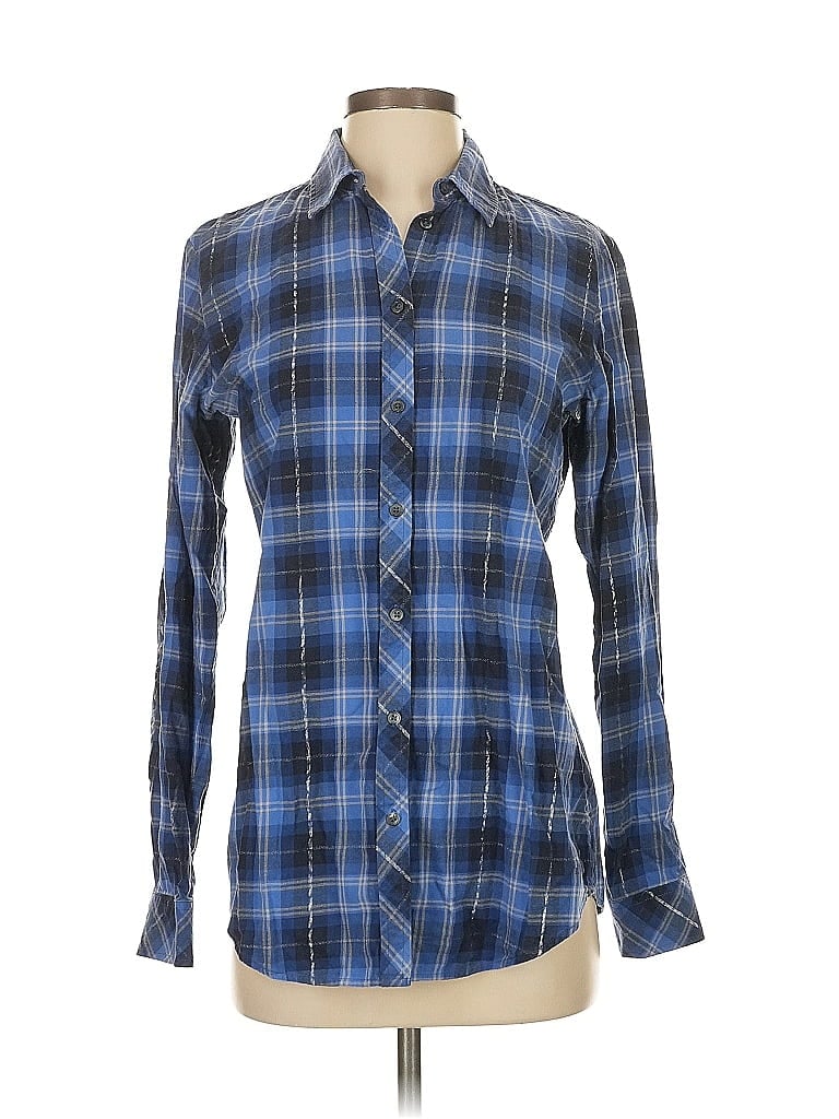 Pre-owned Banana Republic Long Sleeve Button Down Shirt In Blue