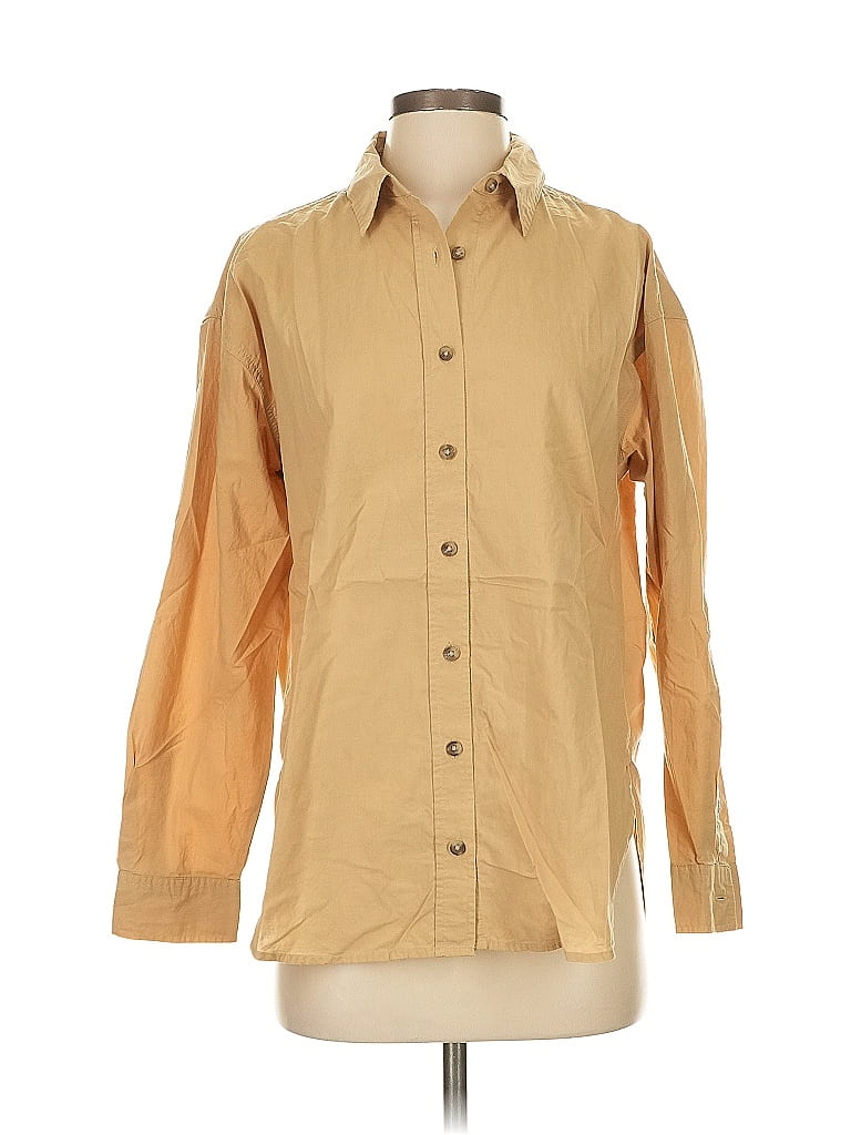 Pre-owned Universal Thread 3/4 Sleeve Button Down Shirt In Brown