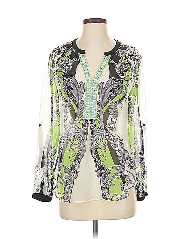 Hale Bob Long Sleeve Silk Top (view 1)