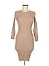 Le Lis Solid Tan Casual Dress Size M - photo 1