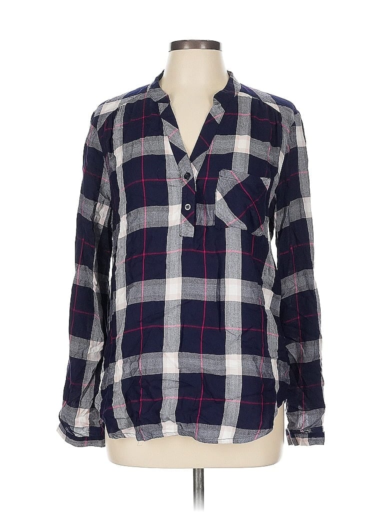 NSR Pre-owned Long Sleeve Henley Shirt In Blue