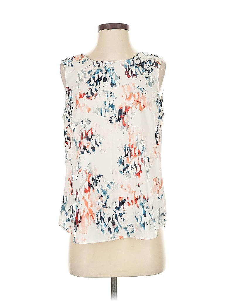 Pre-owned Dkny Sleeveless Blouse In White