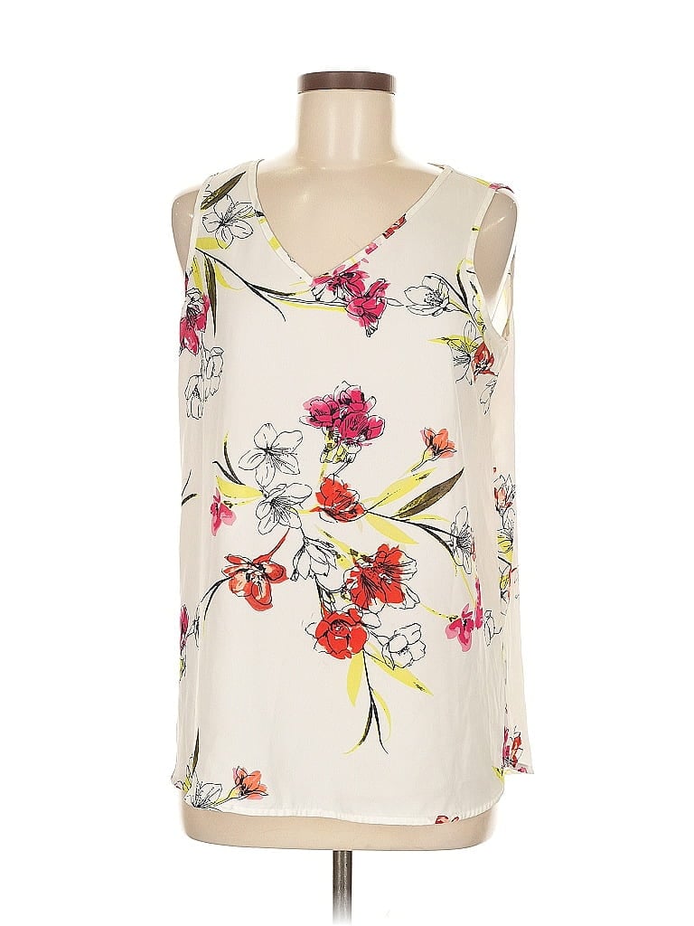 Pre-owned Apt. 9 Sleeveless Blouse In White