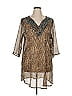 CZ Cover-Ups 100% Polyester Brown 3/4 Sleeve Blouse Size XL - photo 1
