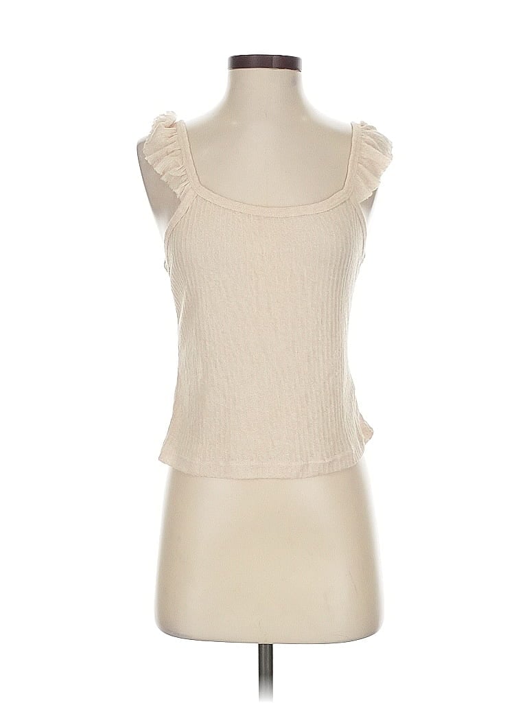 Pre-owned Amuse Society Sleeveless Top Ivory Sweetheart Neckline Tops In White