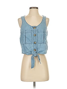 Express Outlet Sleeveless Button Down Shirt