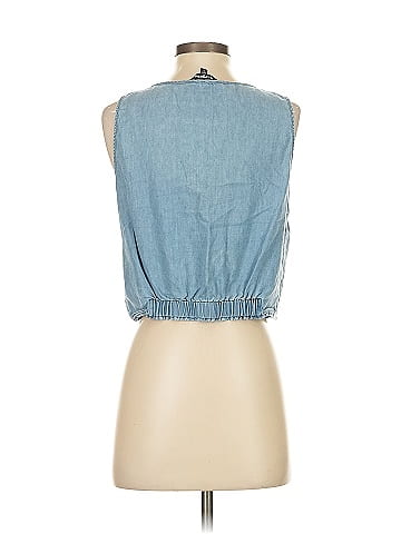 Express Outlet Sleeveless Button-Down Shirt (view 2)