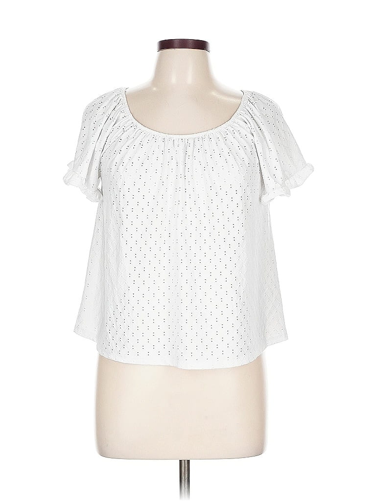 Pre-owned W5 Short Sleeve Blouse In White