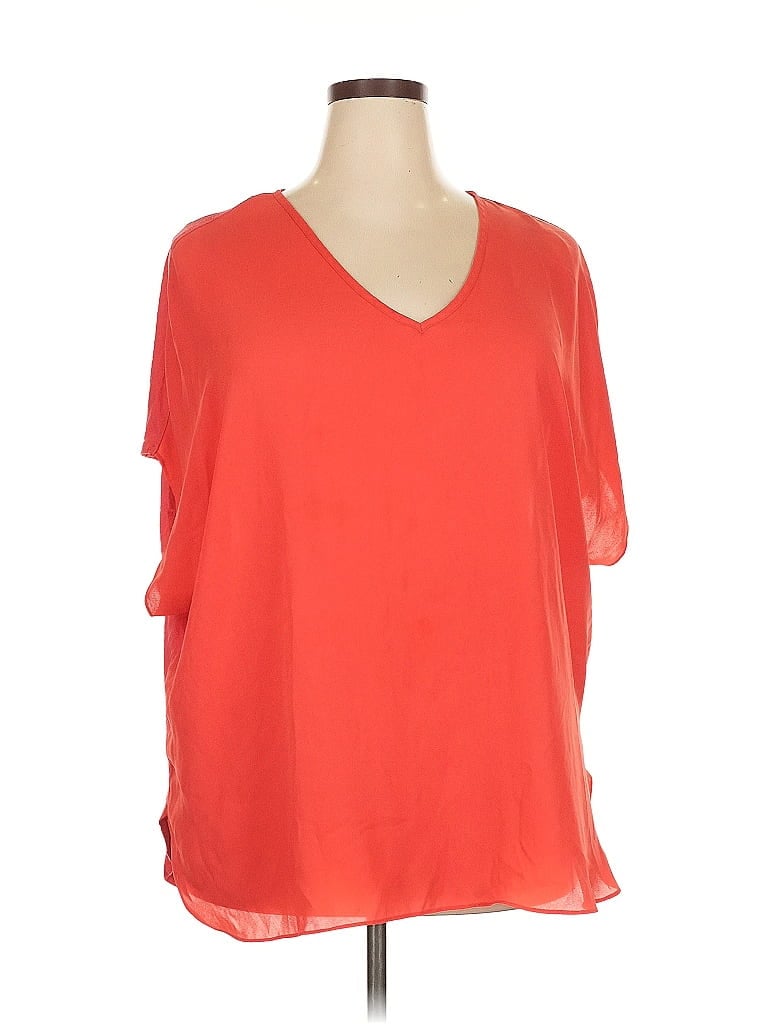 PHILOSOPHY REPUBLIC CLOTHING Pre-owned Short Sleeve Blouse In Orange