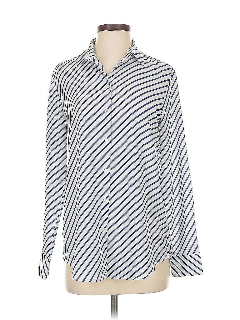 BANANA REPUBLIC Pre-owned Long Sleeve Blouse In Silver