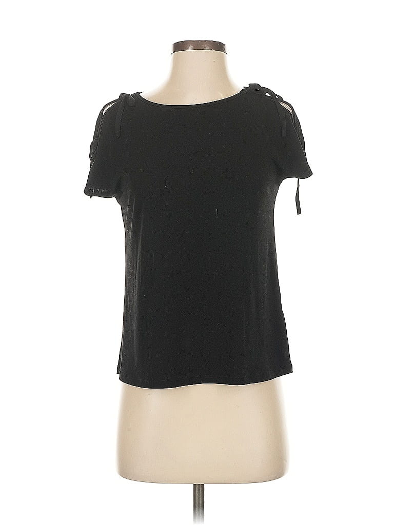 Pre-owned Cece Short Sleeve Top Black Keyhole Neckline Tops
