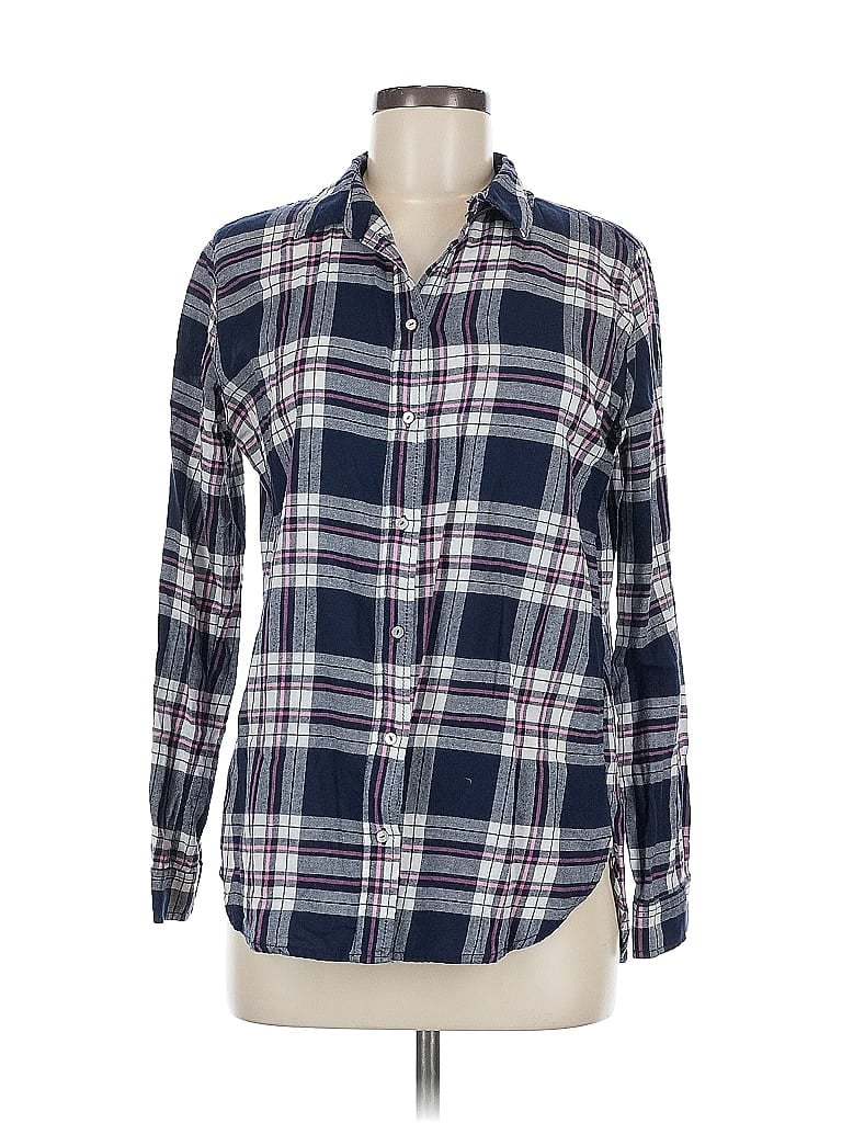 Pre-owned H&m Long Sleeve Button Down Shirt In Blue