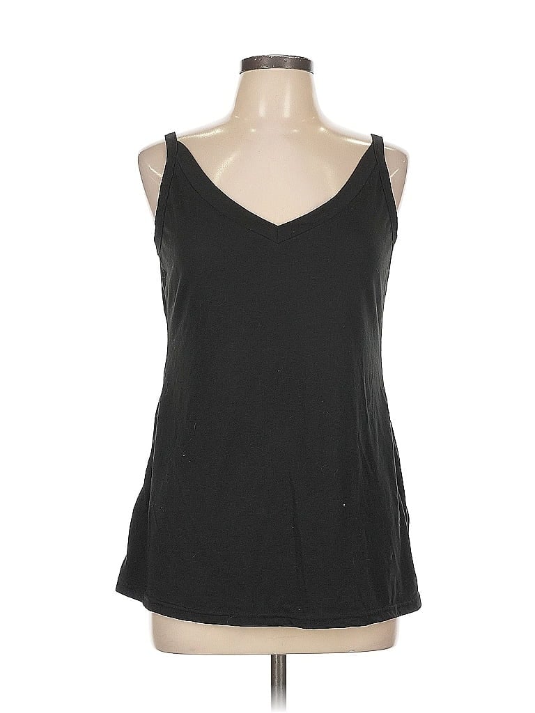 Pre-owned Unbranded Tank Top Black Cold Shoulder Neckline Tops