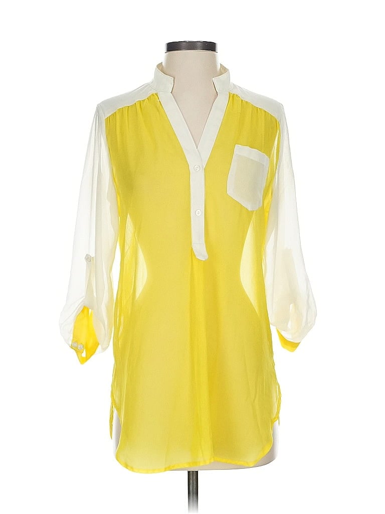Click to view more detailed imagery on our partner's website Pre-owned Fun2fun 3/4 Sleeve Blouse In Yellow