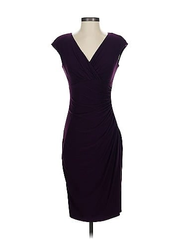 Lauren by Ralph Lauren Solid Purple Cocktail Dress Size 2