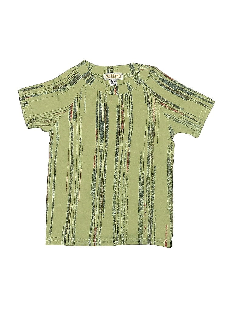 Pre-owned Tottini Babies' Short Sleeve Henley Shirt In Green