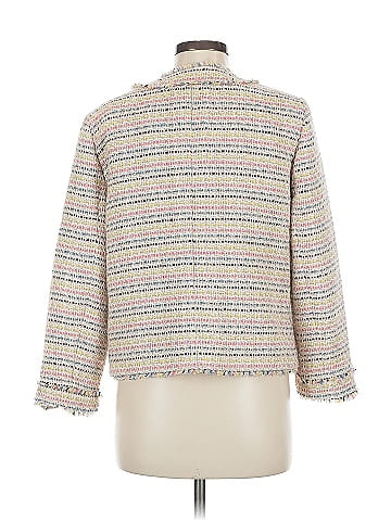 Ann Taylor 100% Polyester Ivory Blazer Size 8