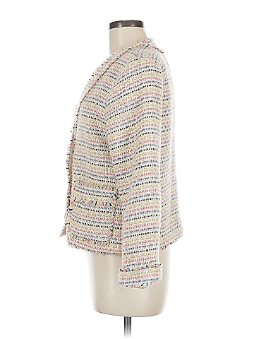 Ann Taylor 100% Polyester Ivory Blazer Size 8