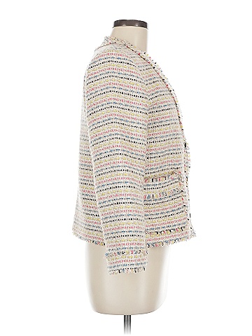 Ann Taylor 100% Polyester Ivory Blazer Size 8