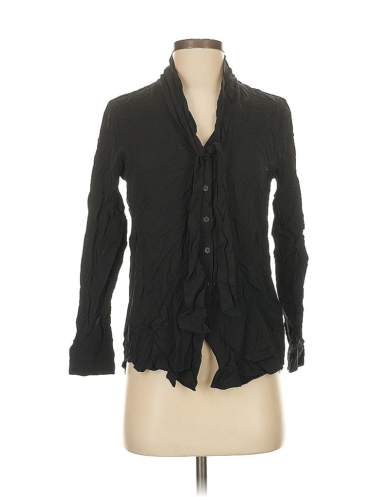 Pre-owned Banana Republic Factory Store Long Sleeve Blouse In Black
