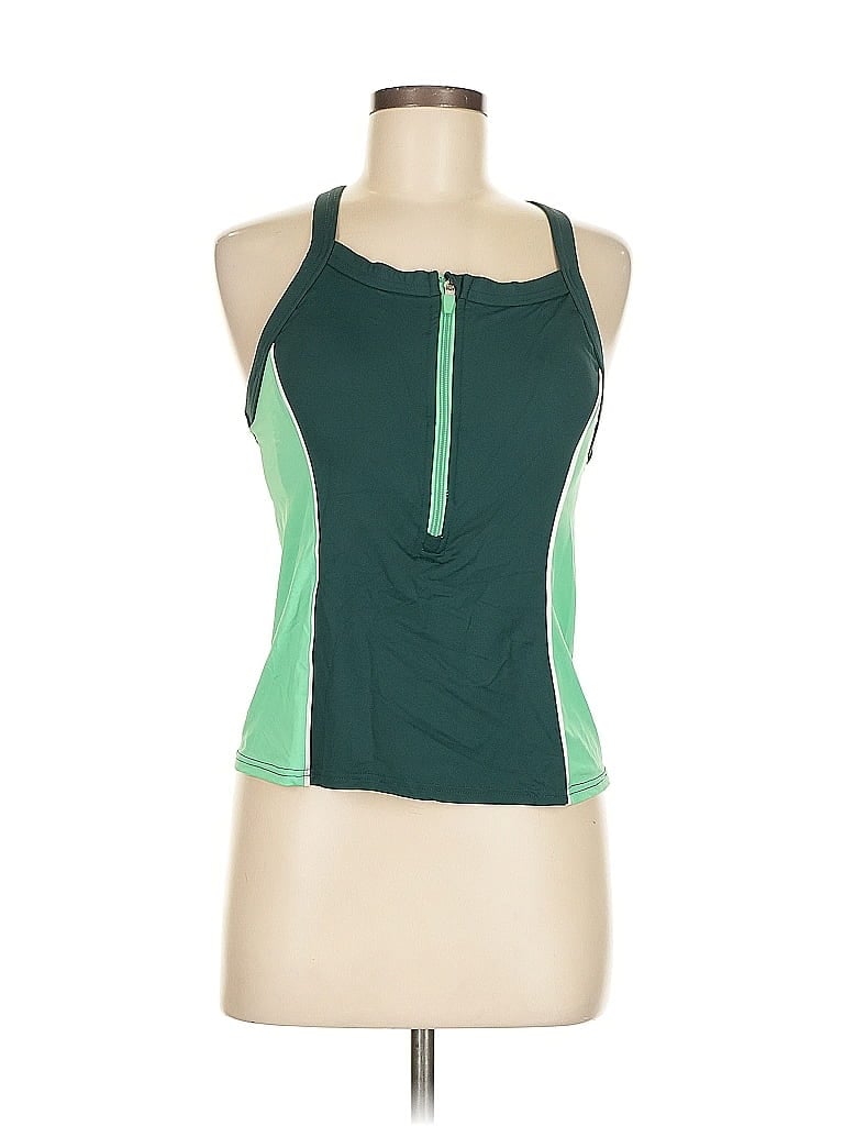 Click to view more detailed imagery on our partner's website Pre-owned Lands' End Tank Top Green Halter Neckline Tops