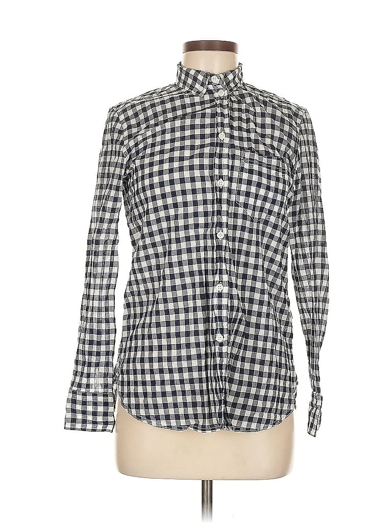 Pre-owned J. By J.crew Long Sleeve Button Down Shirt In White