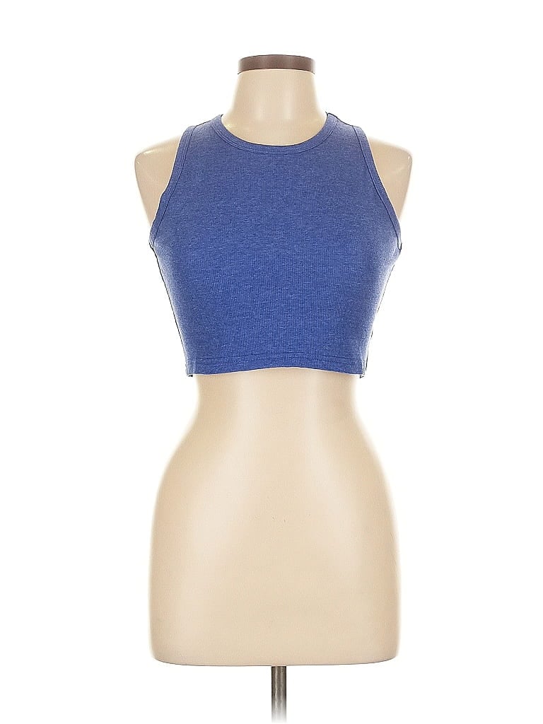 Pre-owned Unbranded Tank Top Blue Halter Neckline Tops