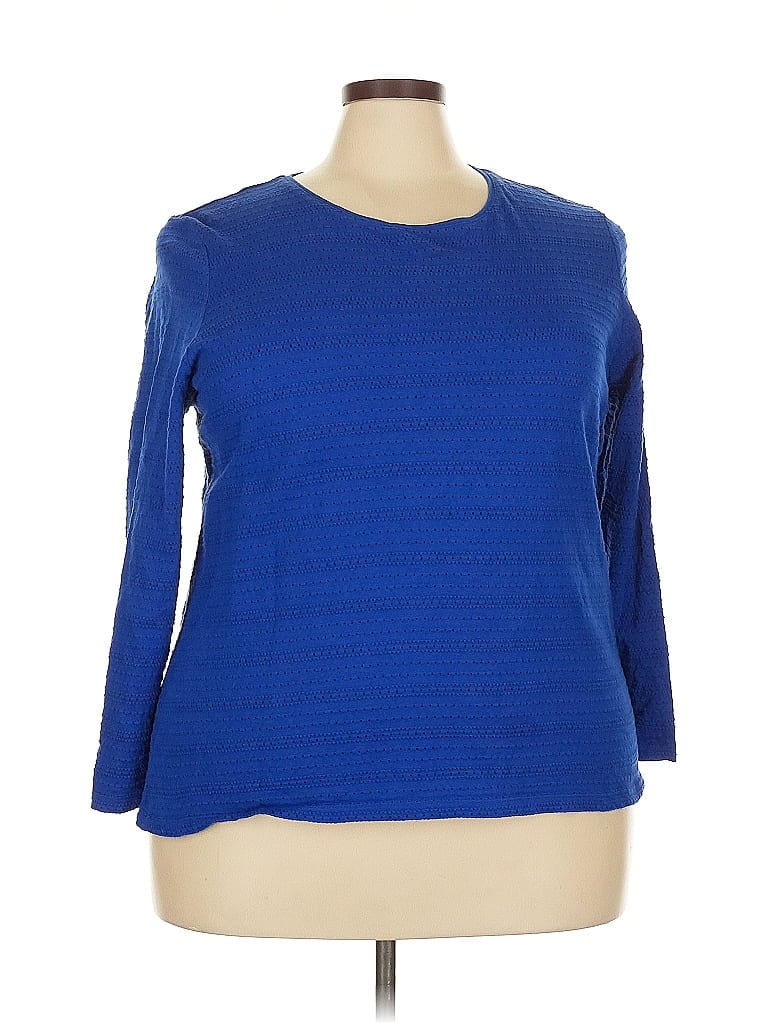 Pre-owned Talbots 3/4 Sleeve T-shirt In Blue