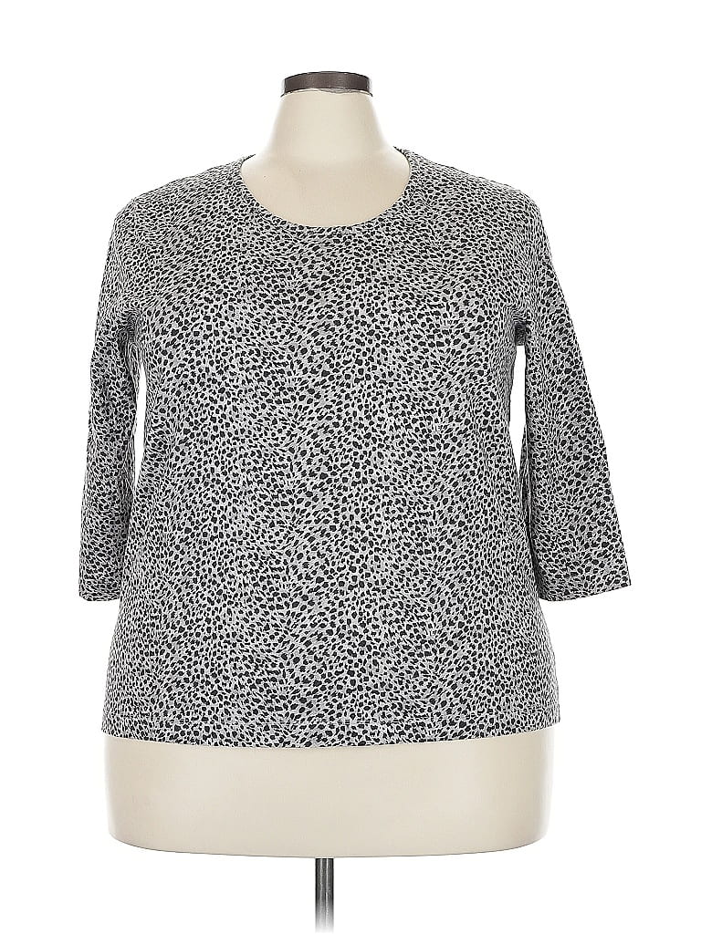 Pre-owned Style & Co 3/4 Sleeve T-shirt In Silver