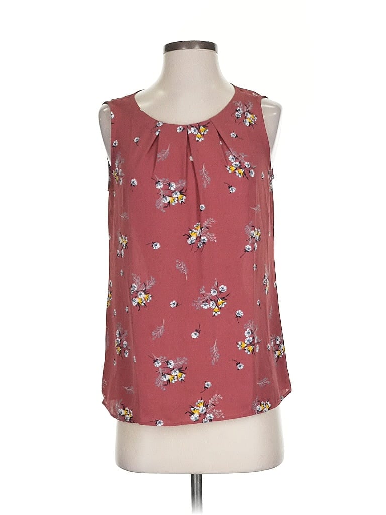 Pre-owned Ann Taylor Loft Outlet Sleeveless Blouse In Burgundy