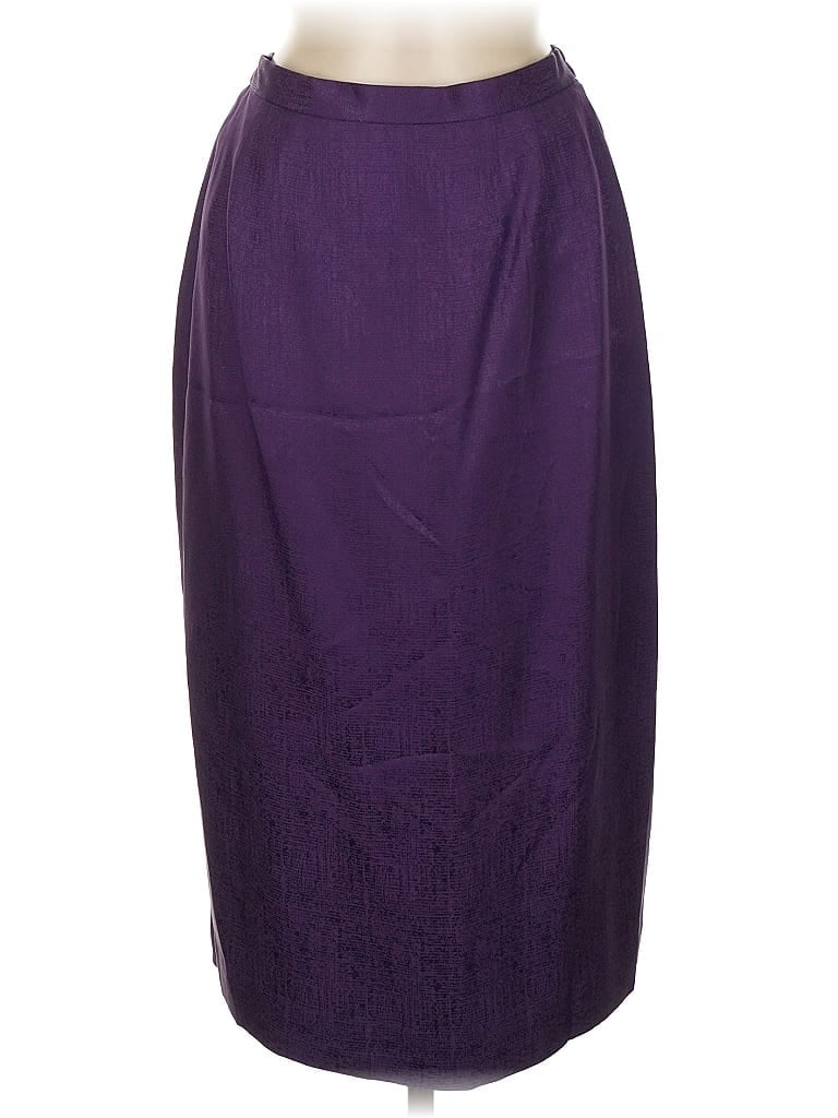 Pre-owned Unbranded Silk Skirt In Purple