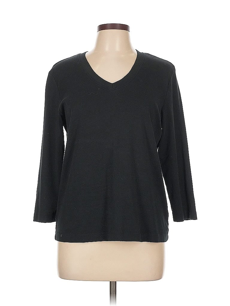 Click to view more detailed imagery on our partner's website Pre-owned Chico's 3/4 Sleeve T-shirt In Black