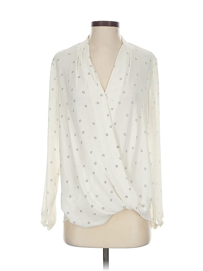 Pre-owned Ann Taylor Long Sleeve Blouse In White