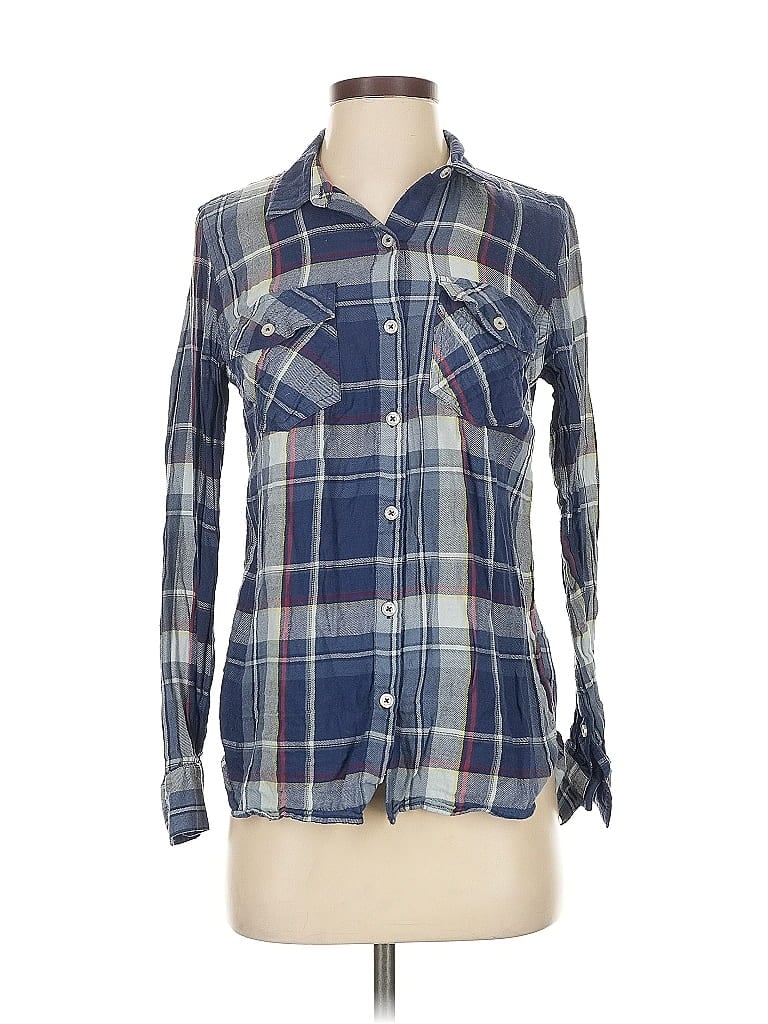 JESSICA SIMPSON Pre-owned Long Sleeve Button Down Shirt In Blue