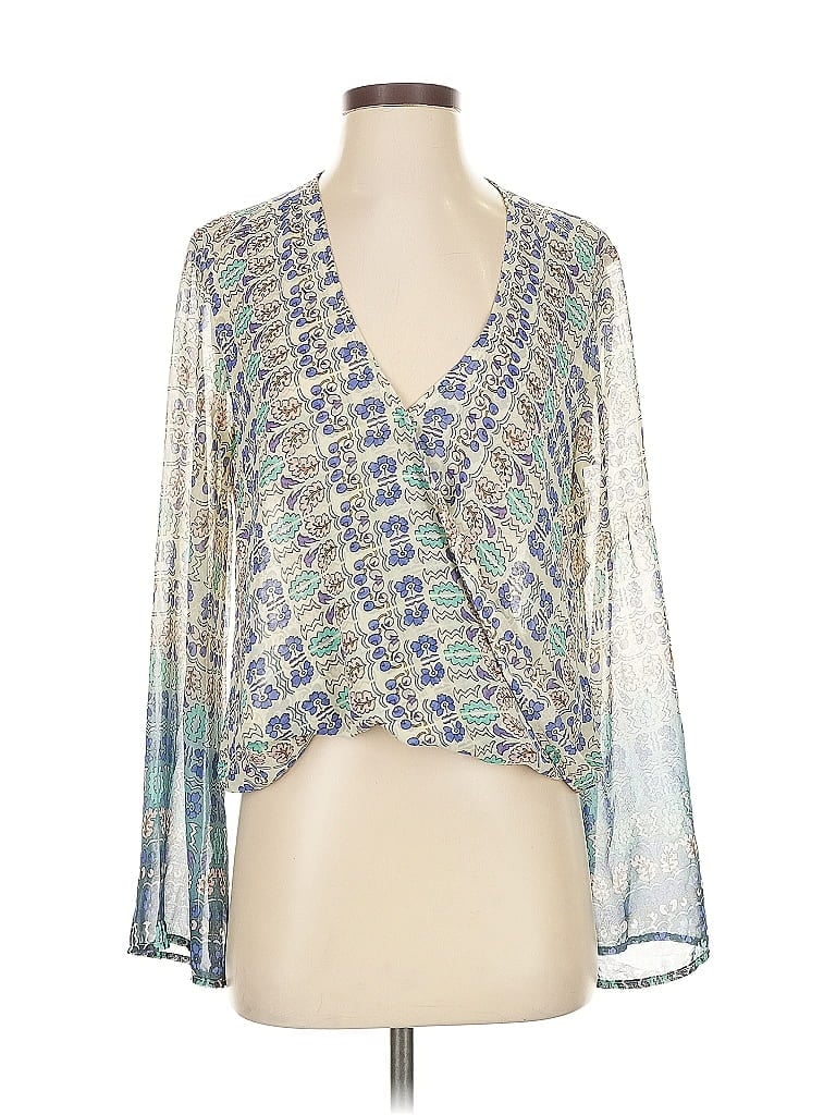 Click to view more detailed imagery on our partner's website Pre-owned Blue Life Made In Sunny Califorina 3/4 Sleeve Blouse In Blue