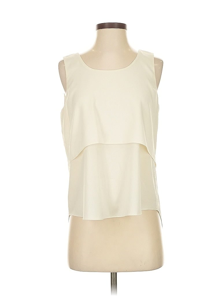 Pre-owned Ann Taylor Sleeveless Blouse In White