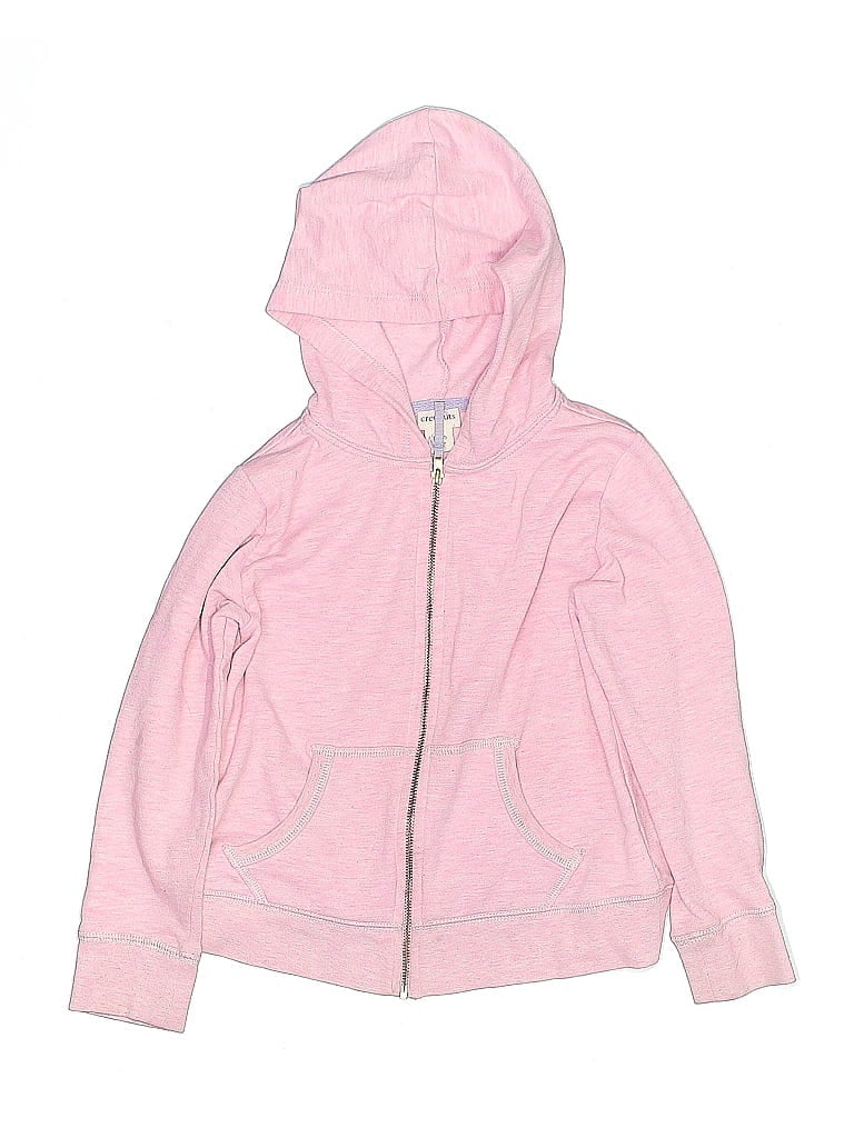 Pre-owned Crewcuts Outlet Kids' Zip Up Hoodie In Pink