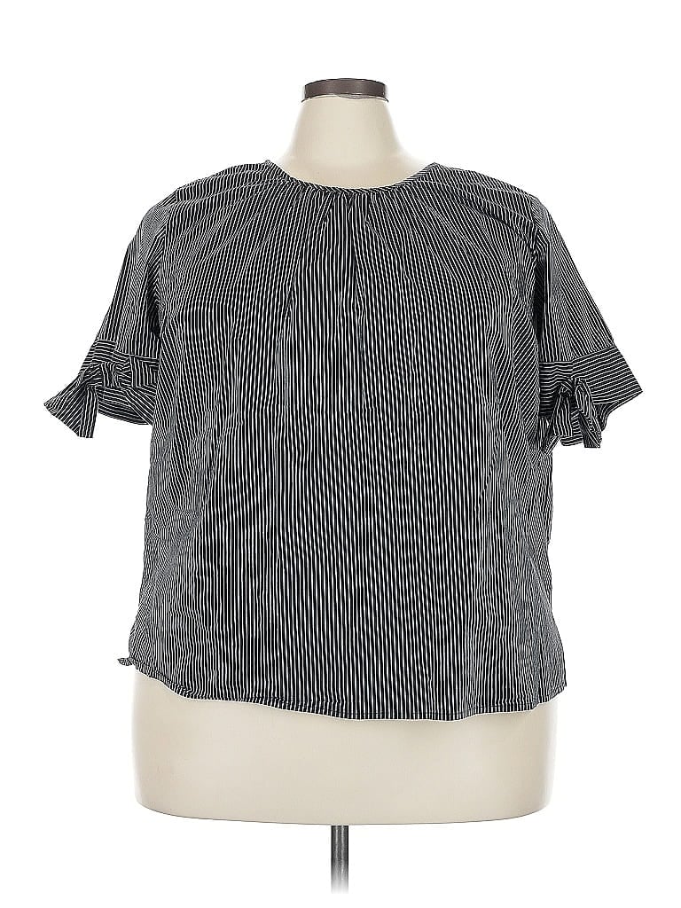 ELOQUII Pre-owned Short Sleeve Blouse In Gray