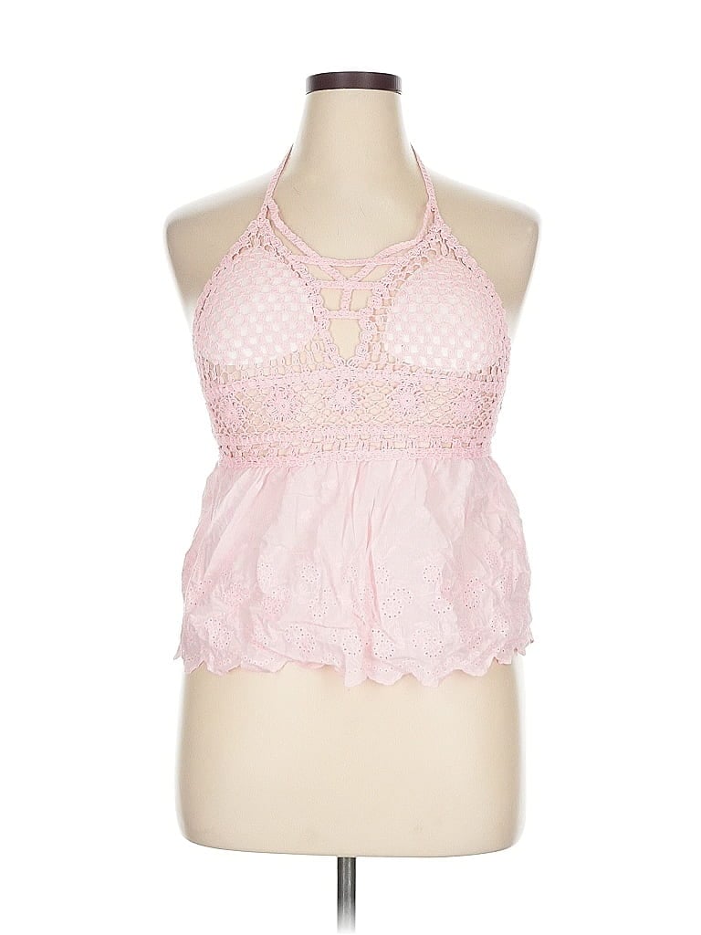 Pre-owned Unbranded Tank Top Pink Halter Neckline Tops