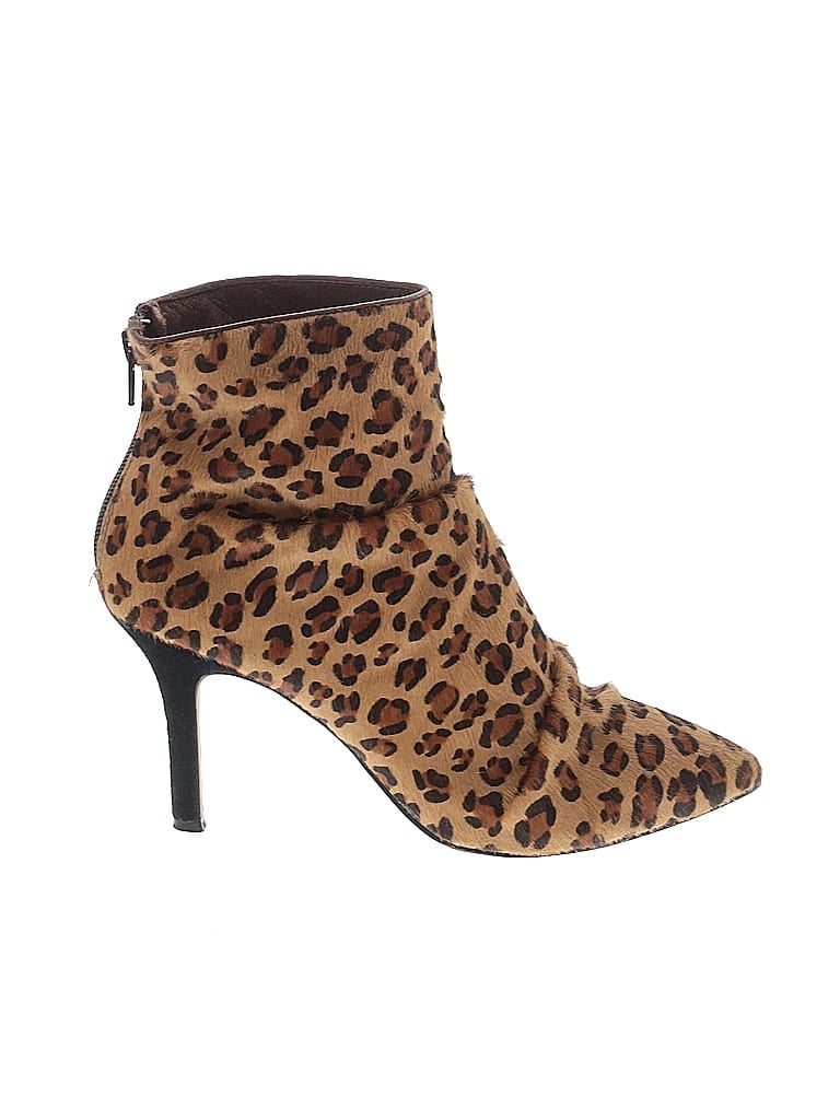 Pre-owned Nicole Miller Ankle Boots In Brown